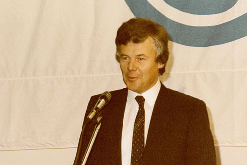 Bild der Rede von Wolfgang Blasch bei der 10 Jahres-Feier 1982